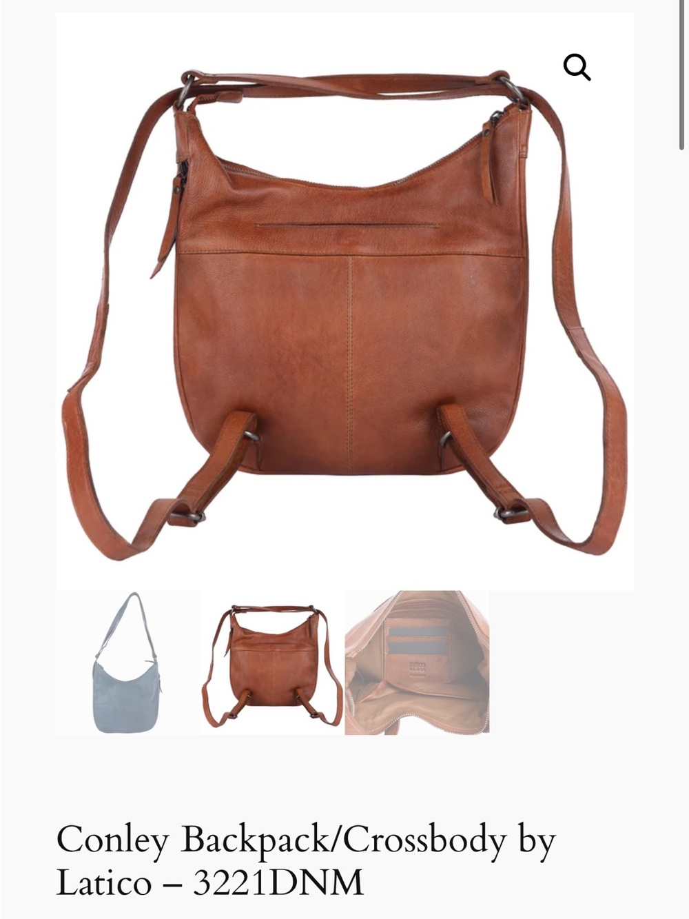 New Conley Backpack/Crossbody by Latico – Denim 3221DNM - Picture 4 of 5